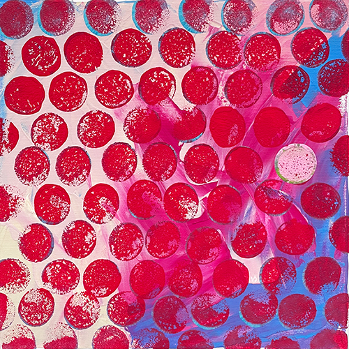 Vibrant abstract artwork in magenta and fuchsia pink, part of 'The Neon Party Series'.